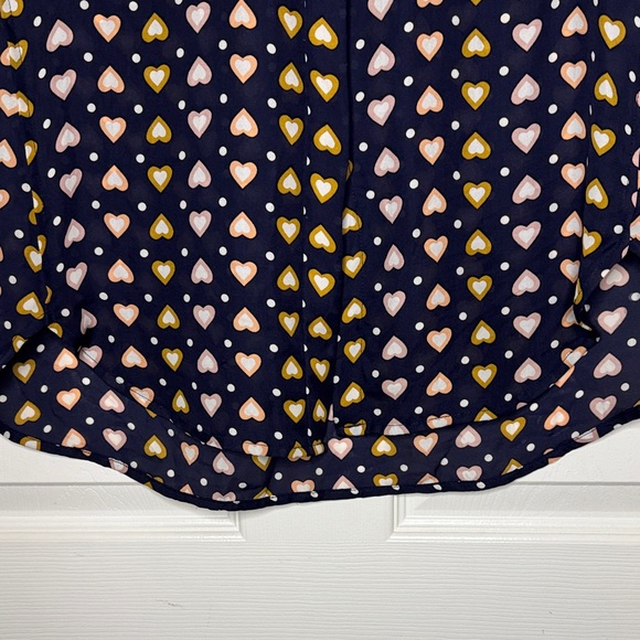 J. Crew Navy Sleeveless Top with Heart Pattern - Picture 8 of 10